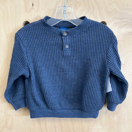 Blue Waffle Knit Sweater