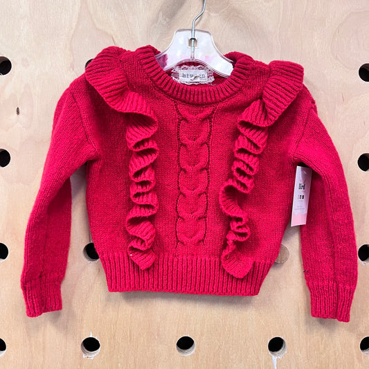 Red Ruffle Sweater