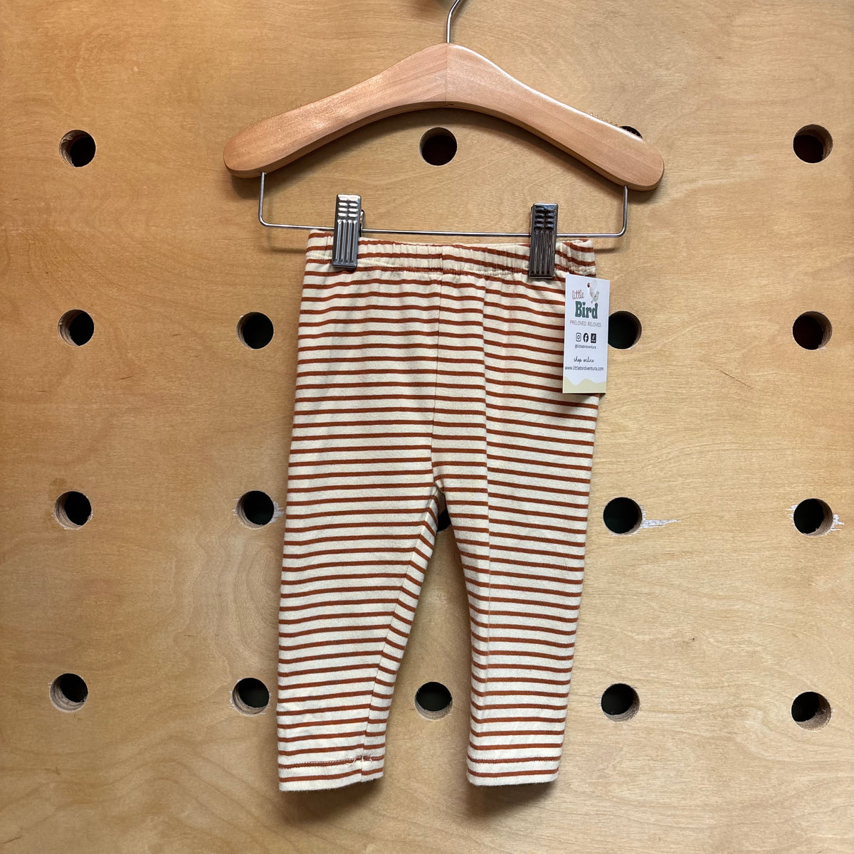 Cream/Brown Striped Leggings