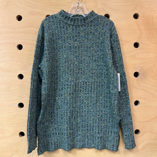 Blue Heathered Wide Ribbed Tunic