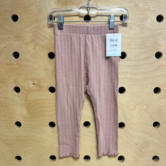 Pink Organic Pointelle Leggings