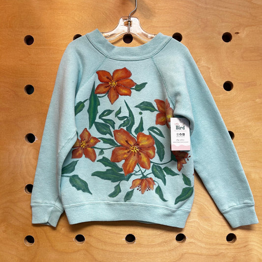 Hanes Blue Watercolor Floral Pullover