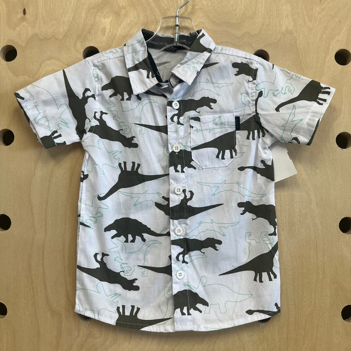 White Dino Button Up Shirt