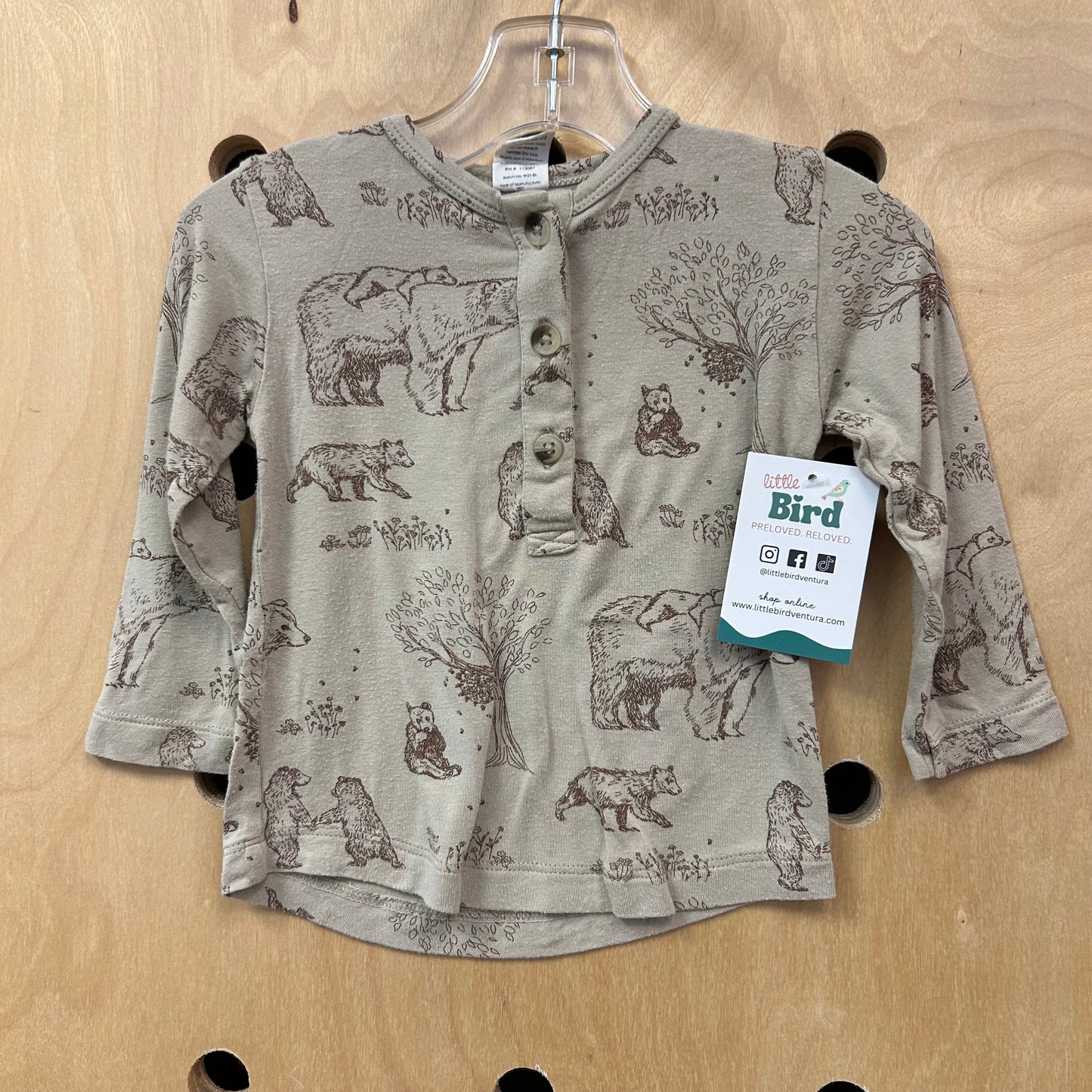 Green Bears Bamboo Henley