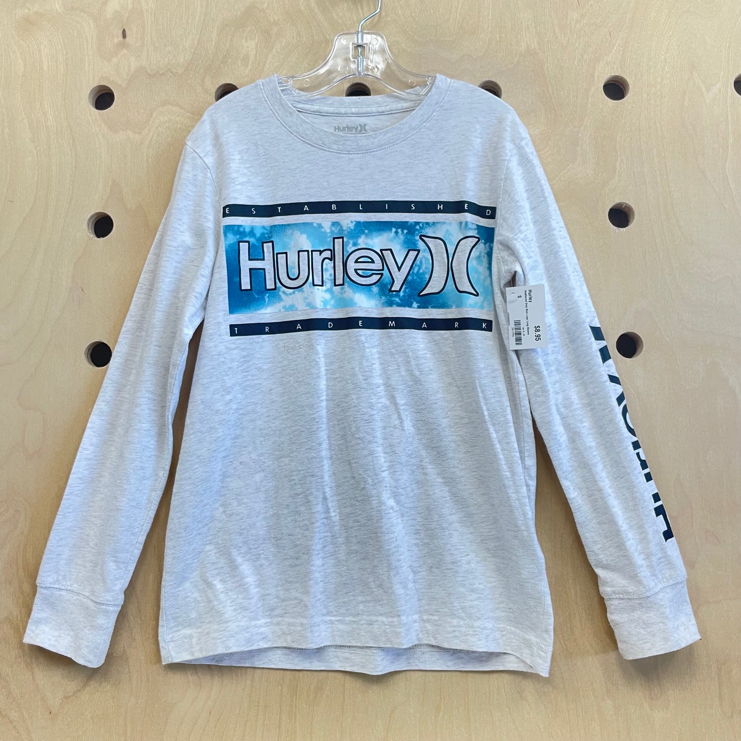 Heathered Grey Blue Logo Long Sleeve