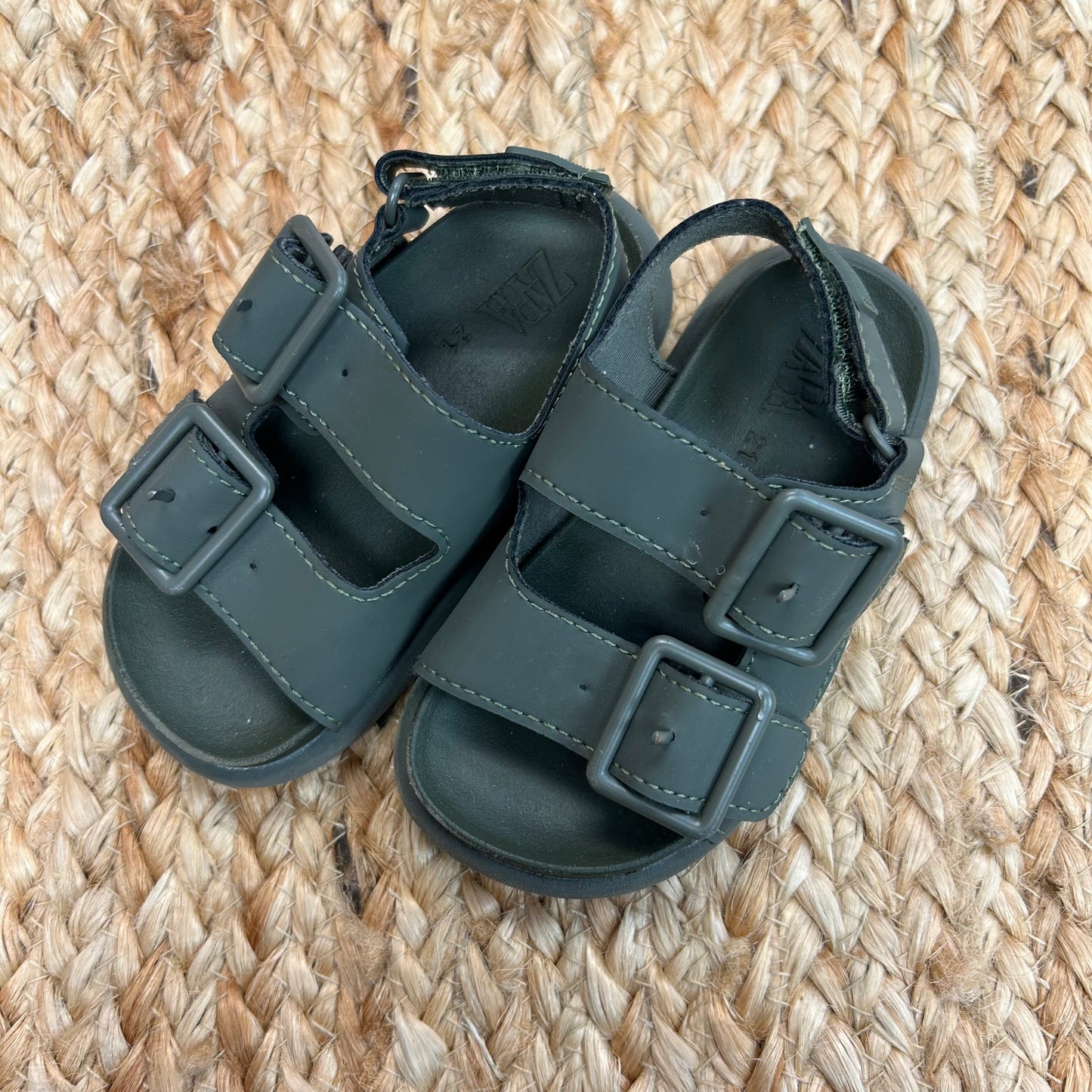 Green Buckle Sandals