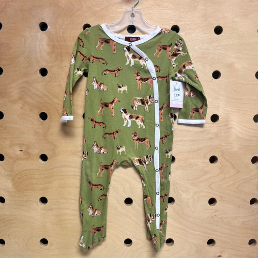 Green Dogs Snap Footies