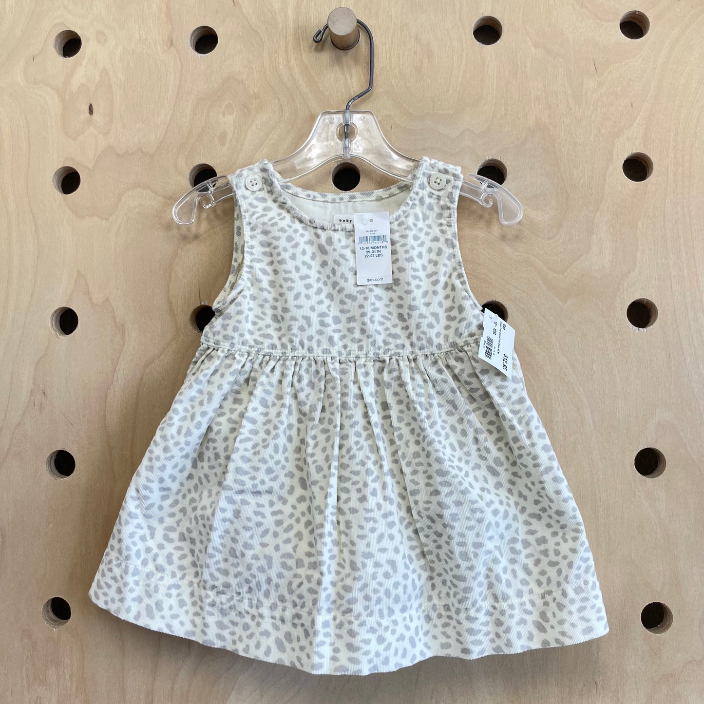 Cream Cord Animal Print Dress NEW!