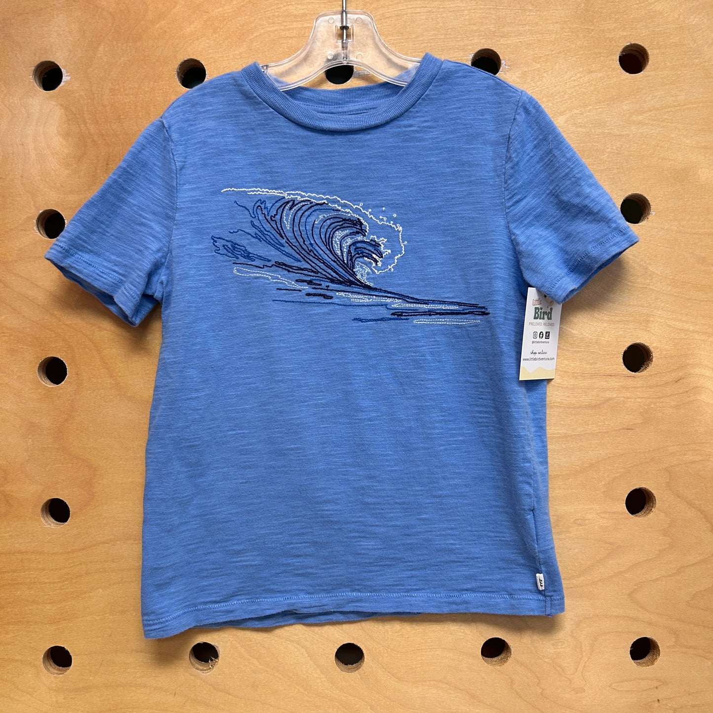 Blue Embroider Waves Tee
