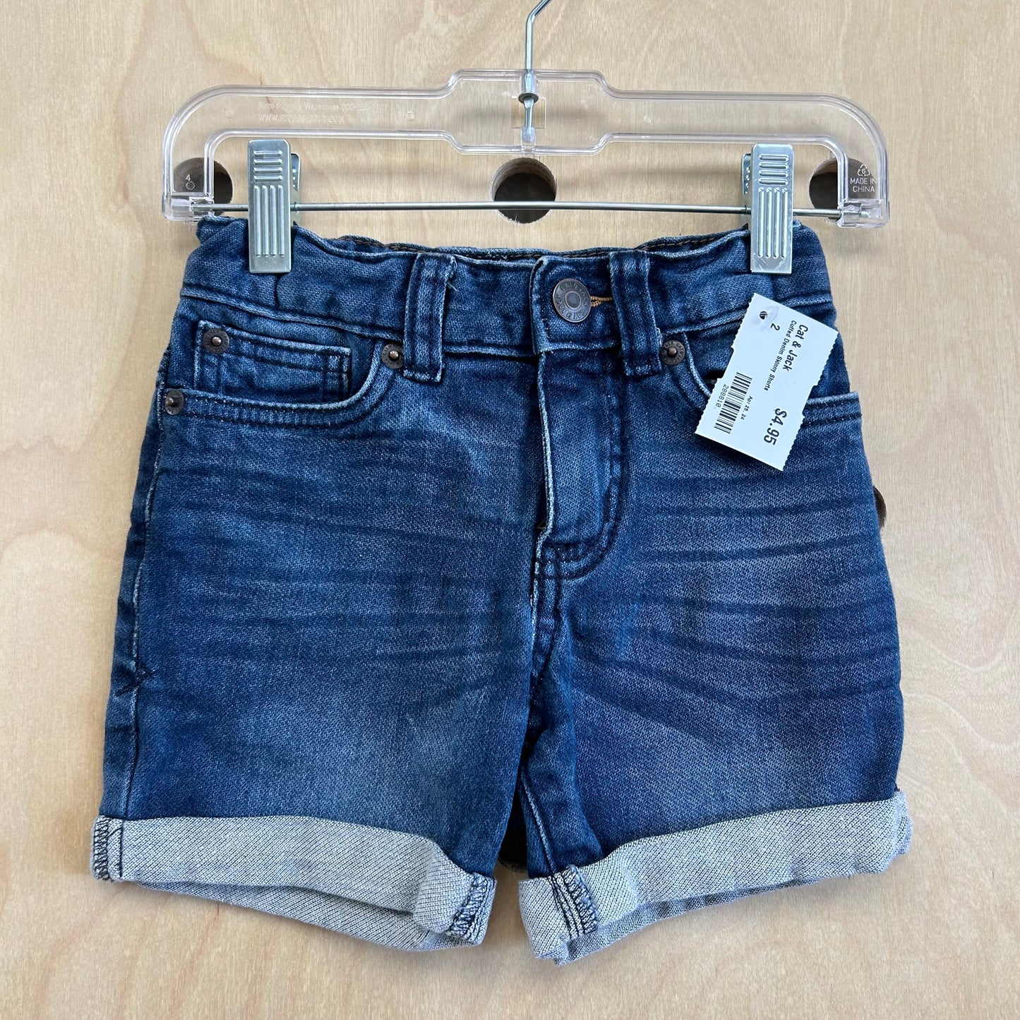 Cuffed Denim Skinny Shorts
