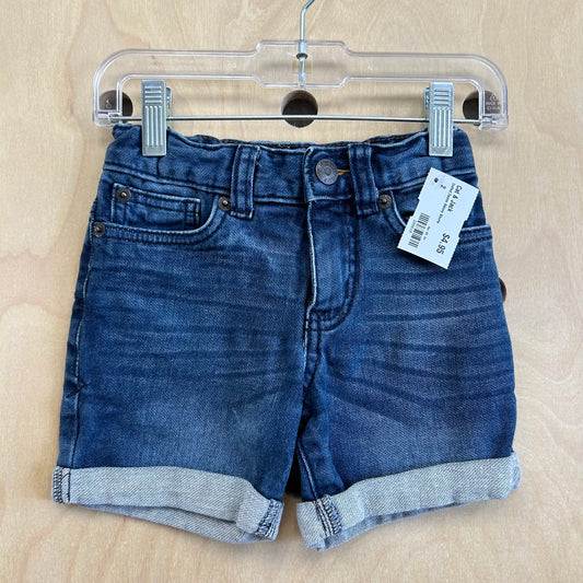 Cuffed Denim Skinny Shorts