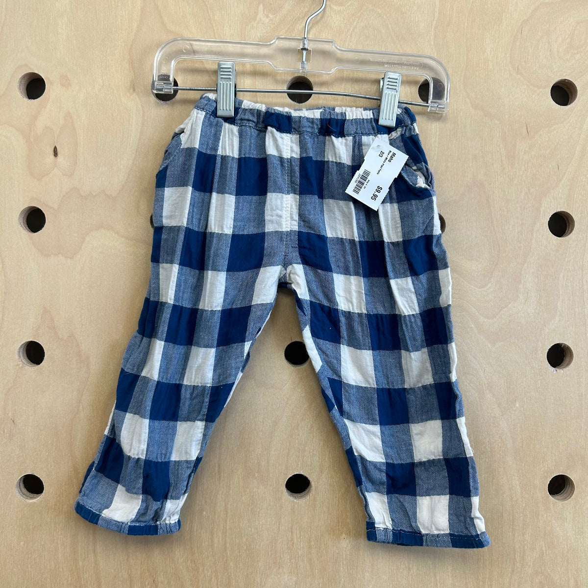Blue+White Plaid Pants