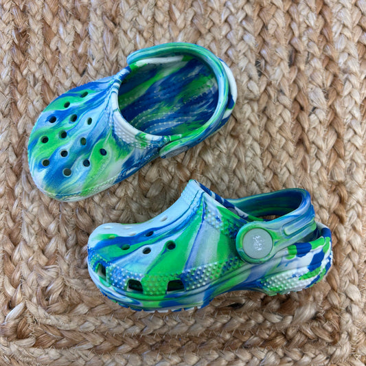 Green/Blue Marble Clogs