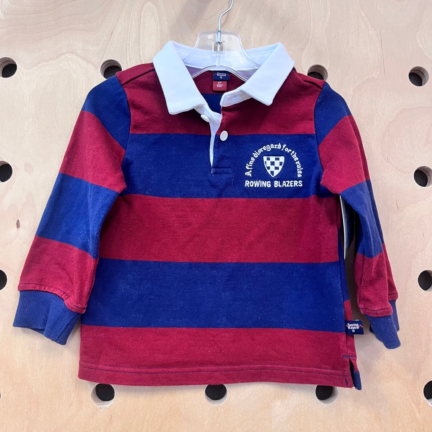 Red/Blue Striped Polo Pullover
