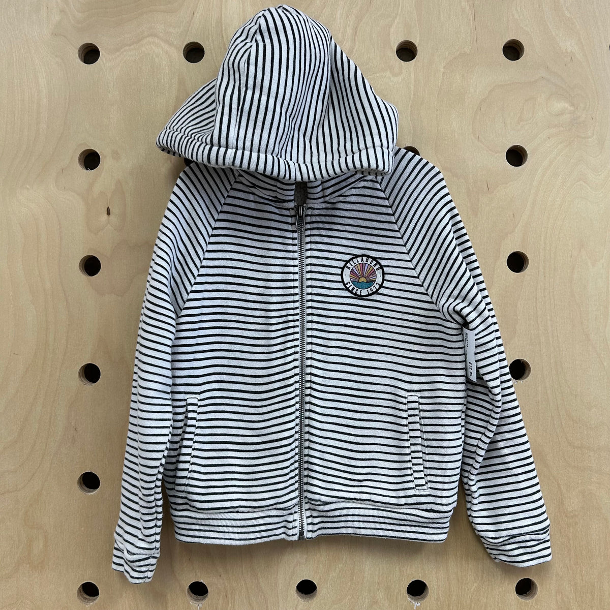 Striped Sherpa Lined Zip Hoodie