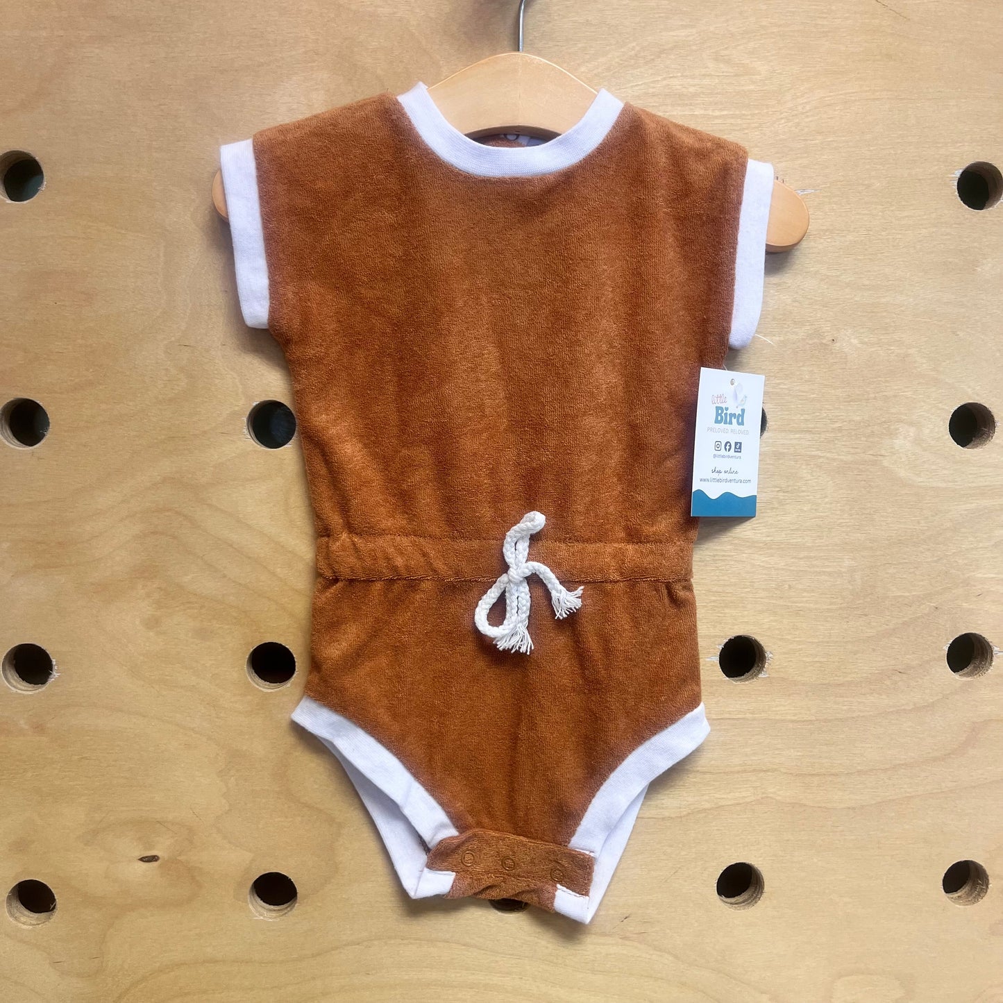 Brown/White Terry Romper
