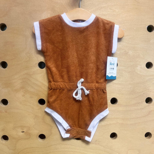 Brown/White Terry Romper