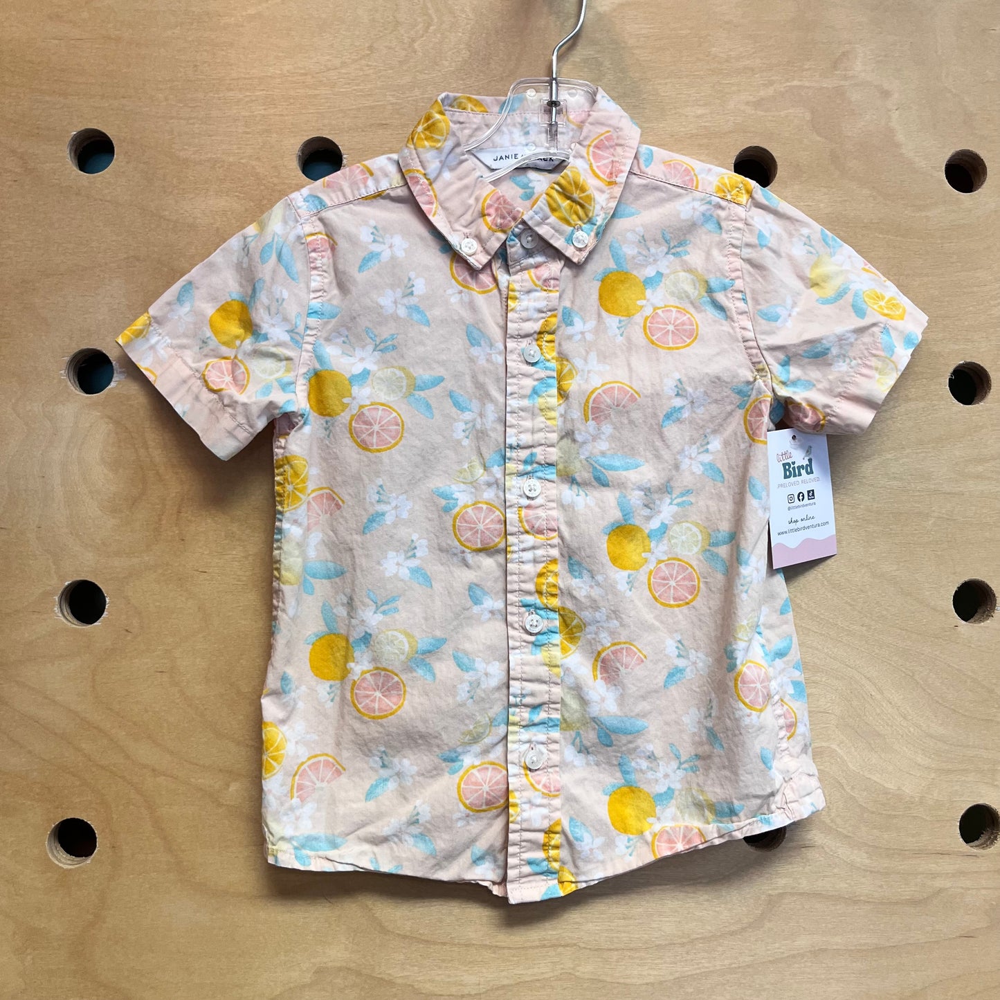 Pink Citrus Button Up