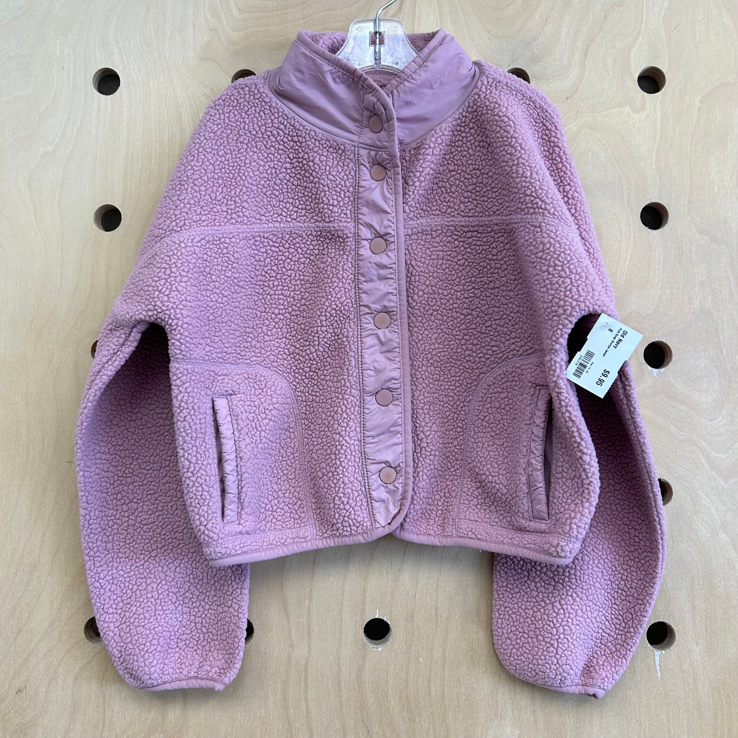 Pink Snap Sherpa Jacket