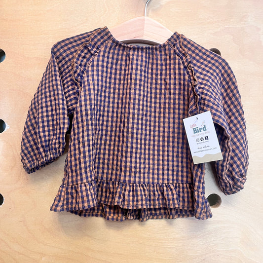Blue/Brown Gingham Top