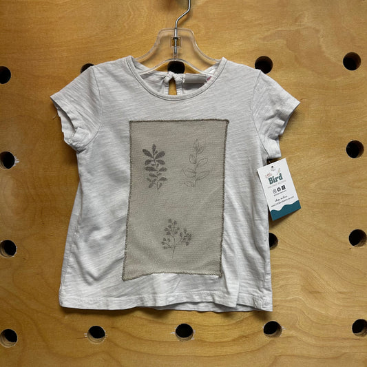 White/Gold Sheer Wildflower Tee