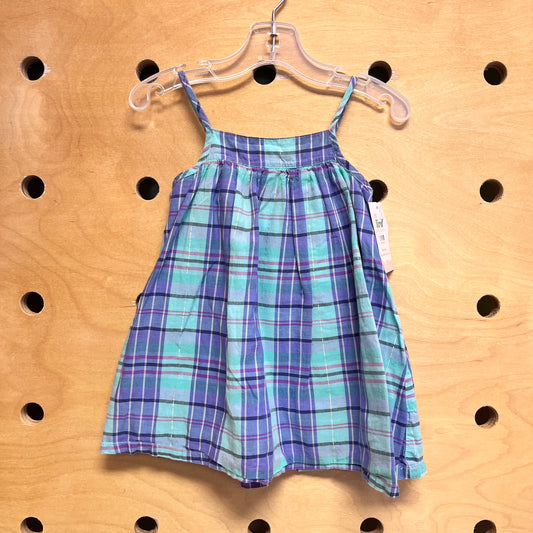 Purple/Aqua Plaid Dress