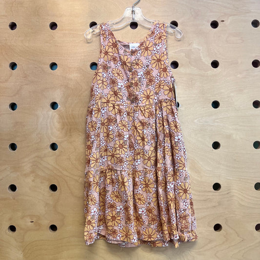 Organic Yellow & Peach Floral Dress
