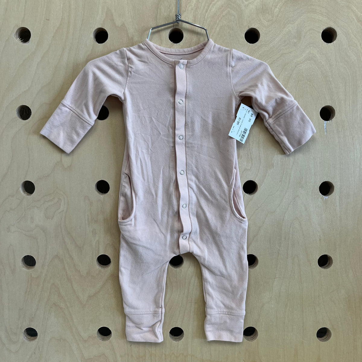 Pink Pocket Long Sleeve Romper