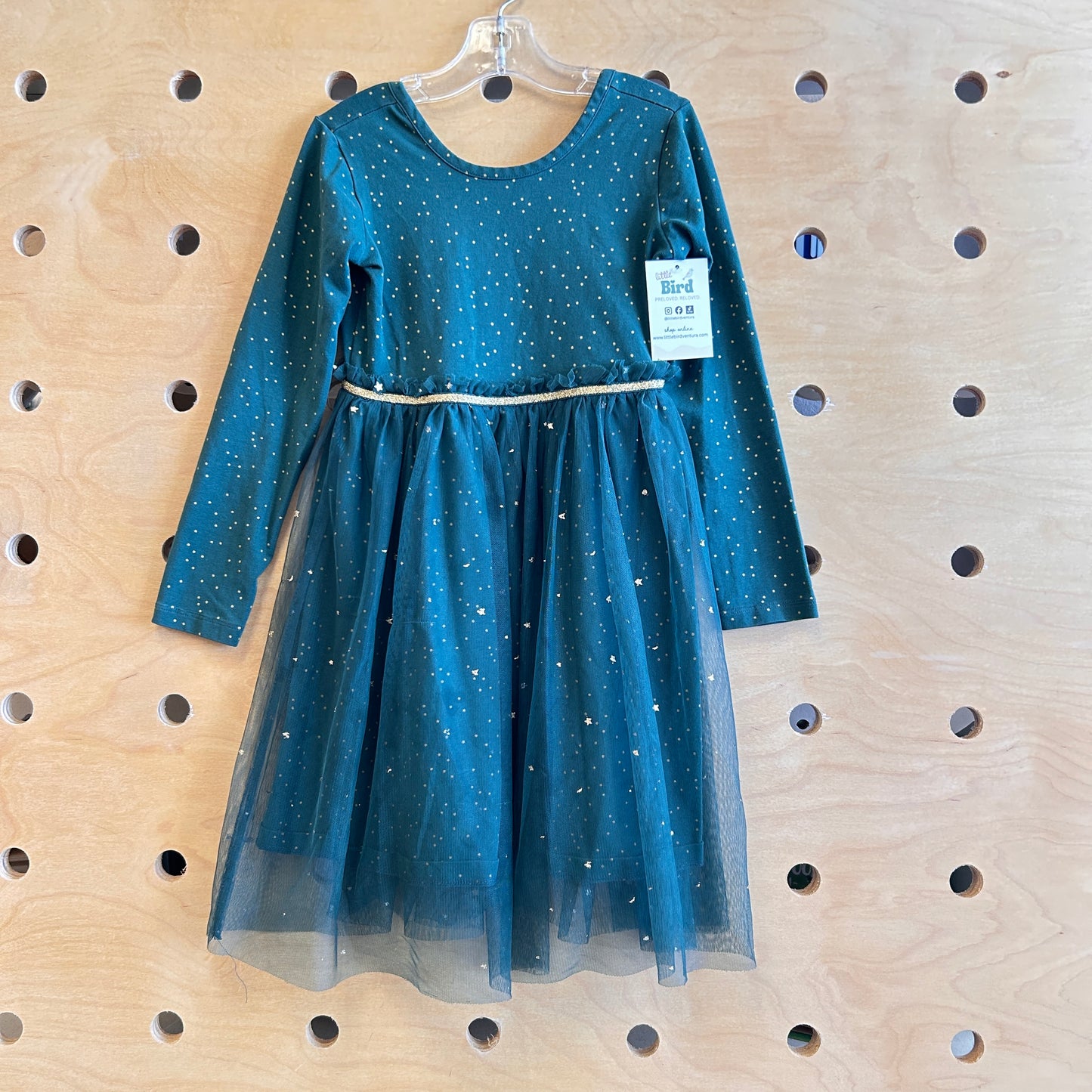 Emerald Green & Gold Sstar Tulle Dress