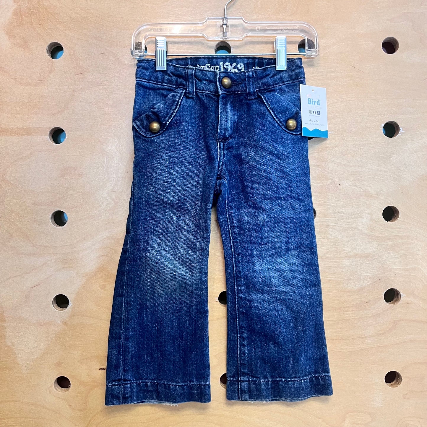 Wide Leg Gold Button Denim