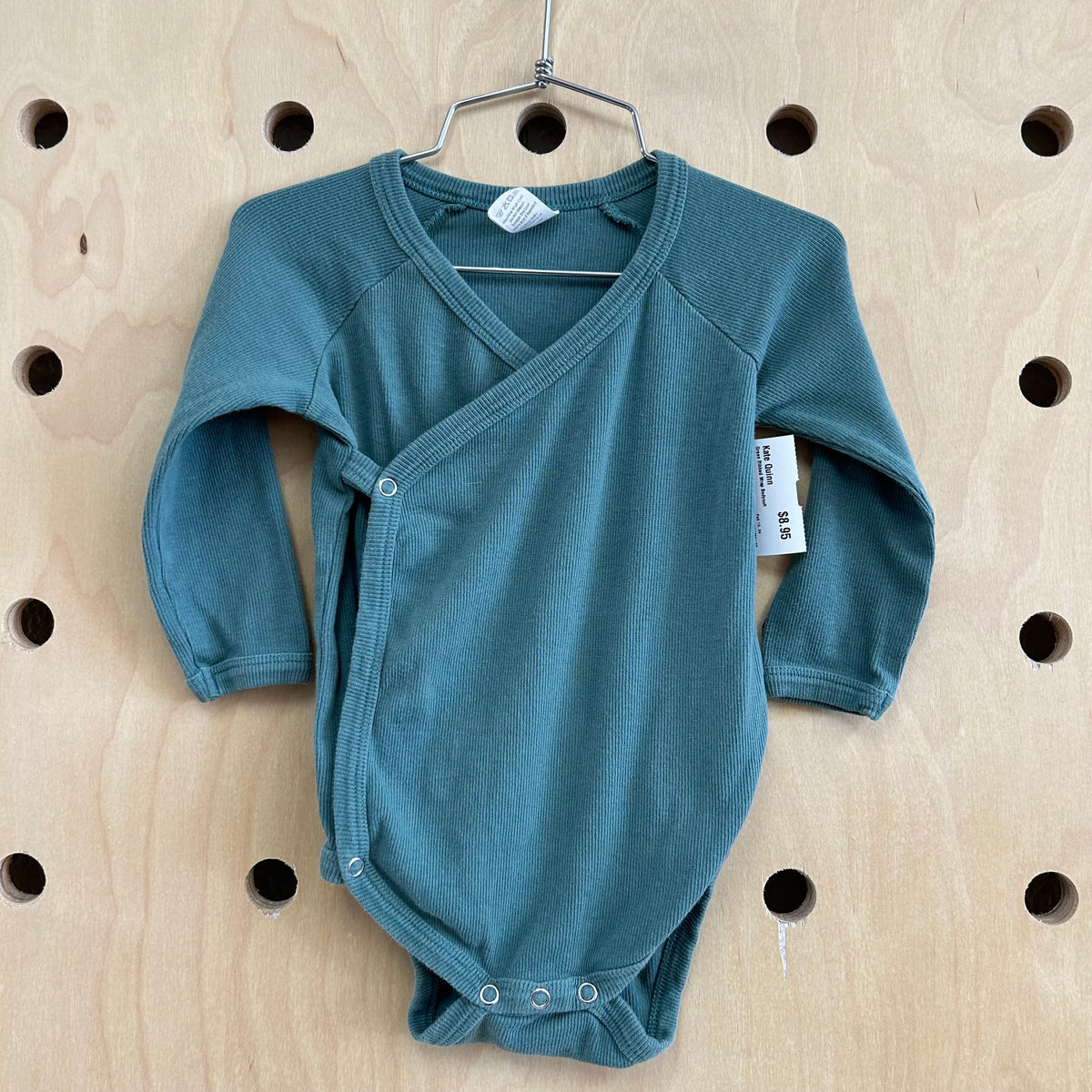 Green Ribbed Wrap Bodysuit