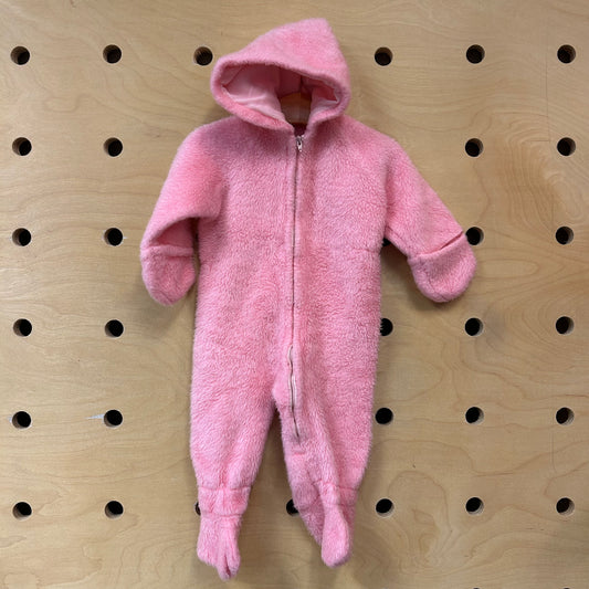 Pink Fleece Hooded Bunting