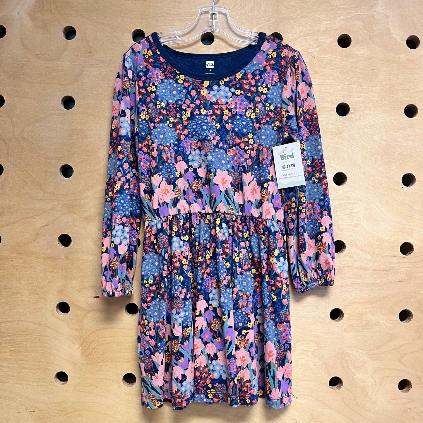 Teal/Pink Floral LS Dress