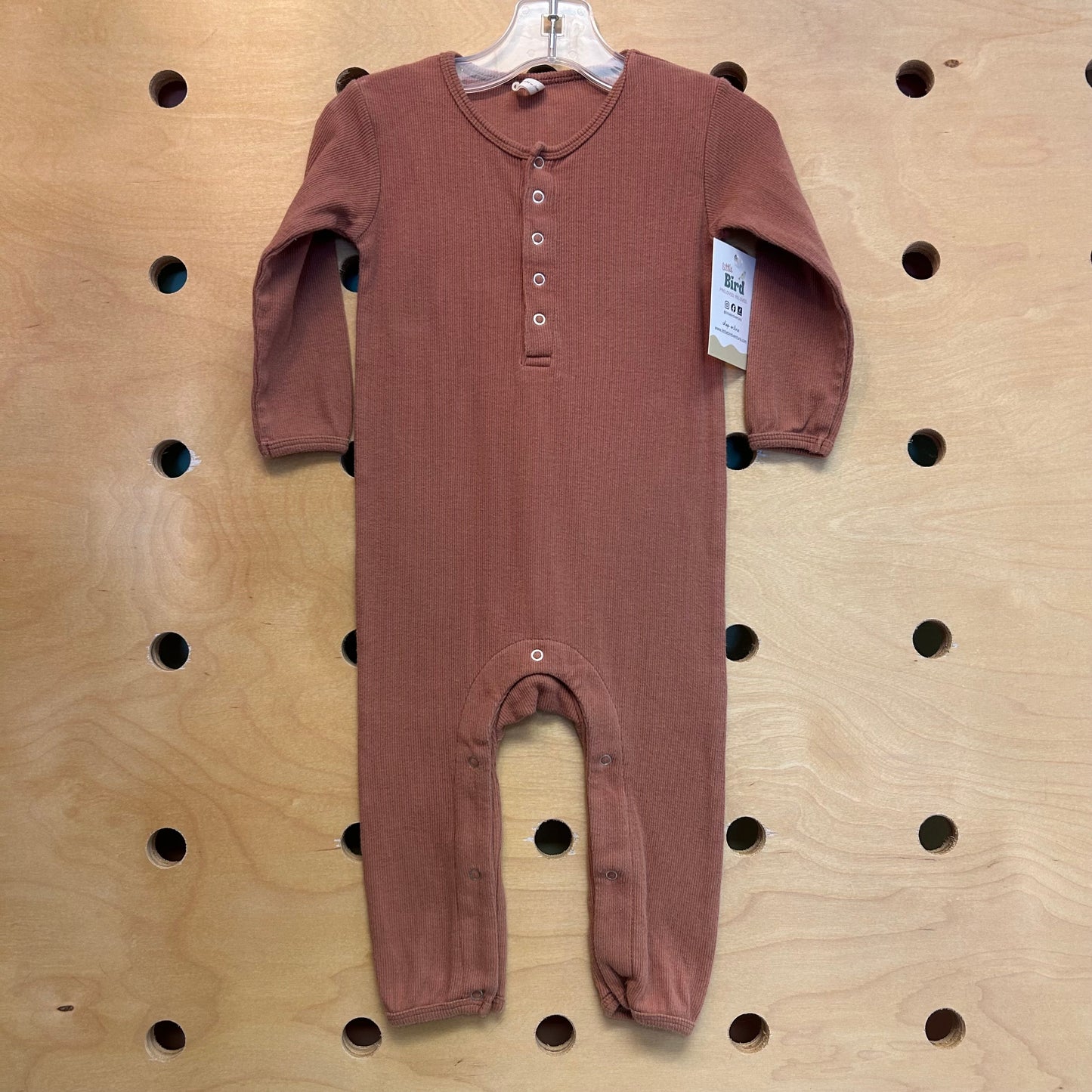 Brown Ribbed Romper