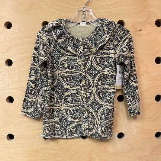 Taupe/Grey Bamboo Demask Woodland Top