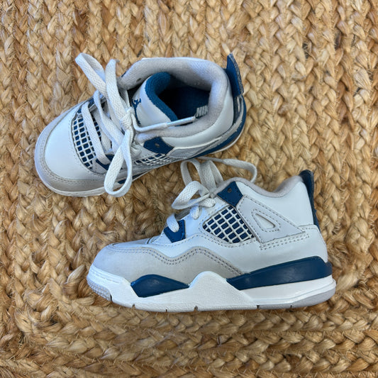 Blue/White Jordan Retro 4 Sneakers