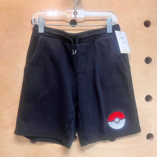 Black Embroidered Pokemon Shorts