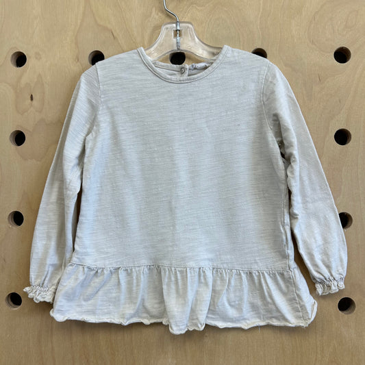 Cream Ruffle Hem Top