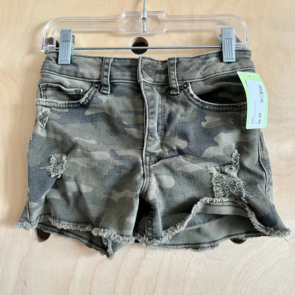 Green Camo Cutoff Shorts