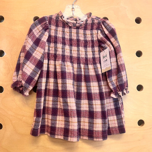 Pinks/Blue Smocked Viscose Blend Dress