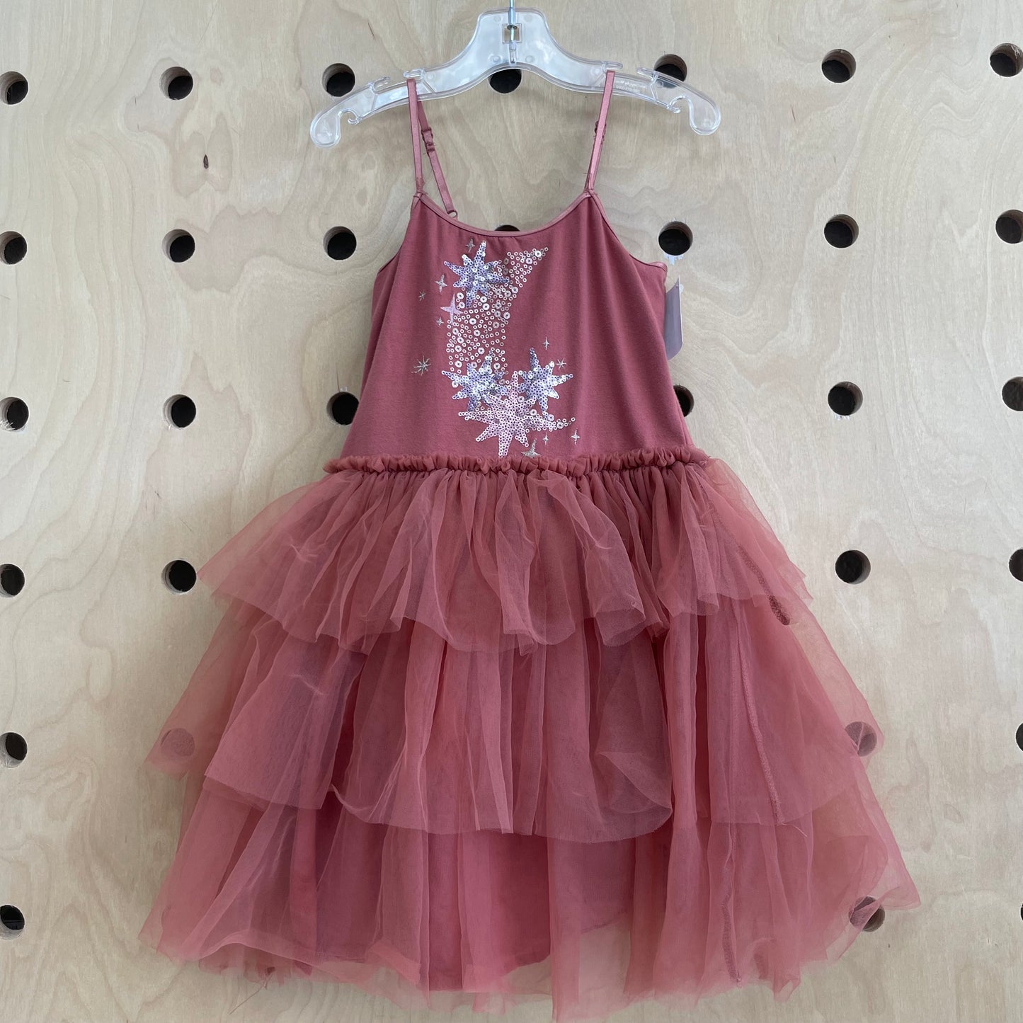 Terracotta Tulle & Sequin Stars Dress