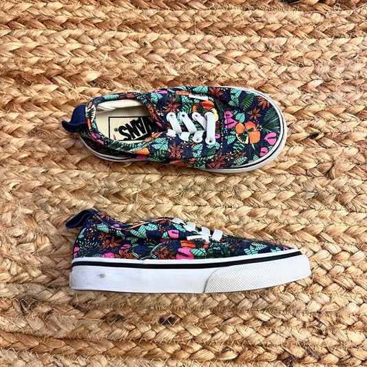 Navy & Floral Slip-On Skate Sneakers