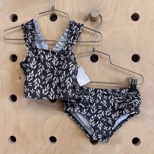 Grey Floral 2pc. Swimsuit