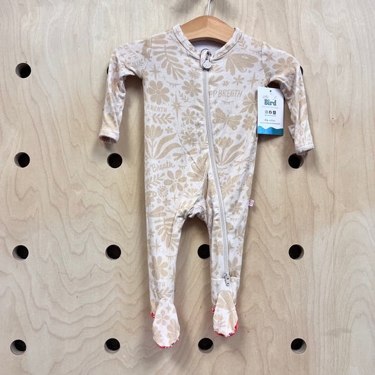 Cream & Tan Breath Bamboo Zippy