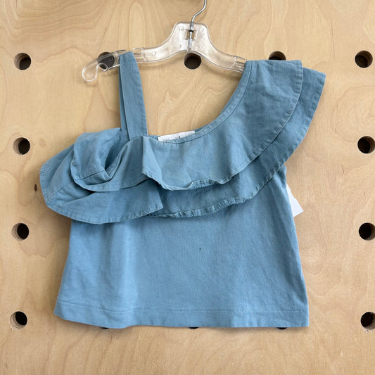 Blue Ruffle Tank