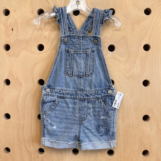 Denim Heart Shortalls