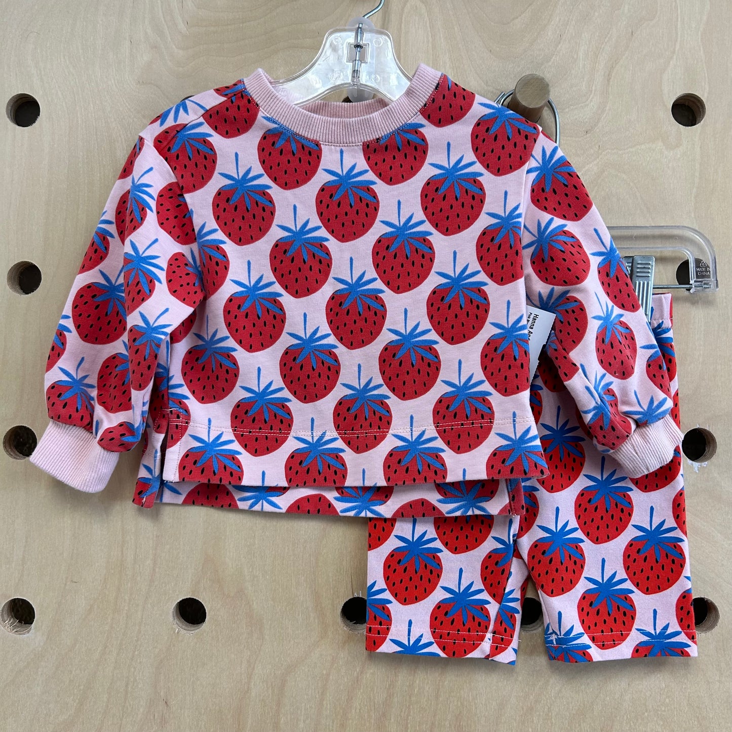 Pink Strawberry Sweatshirt & Shorts