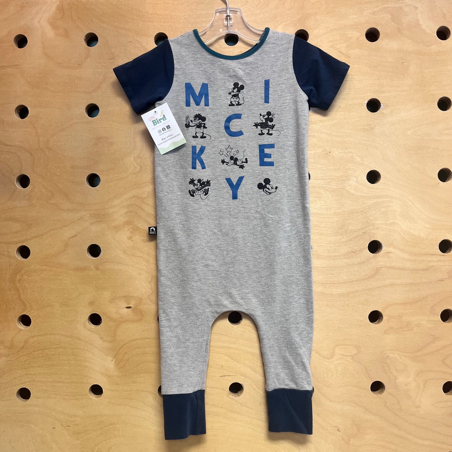 Grey/Blue Mickey Romper