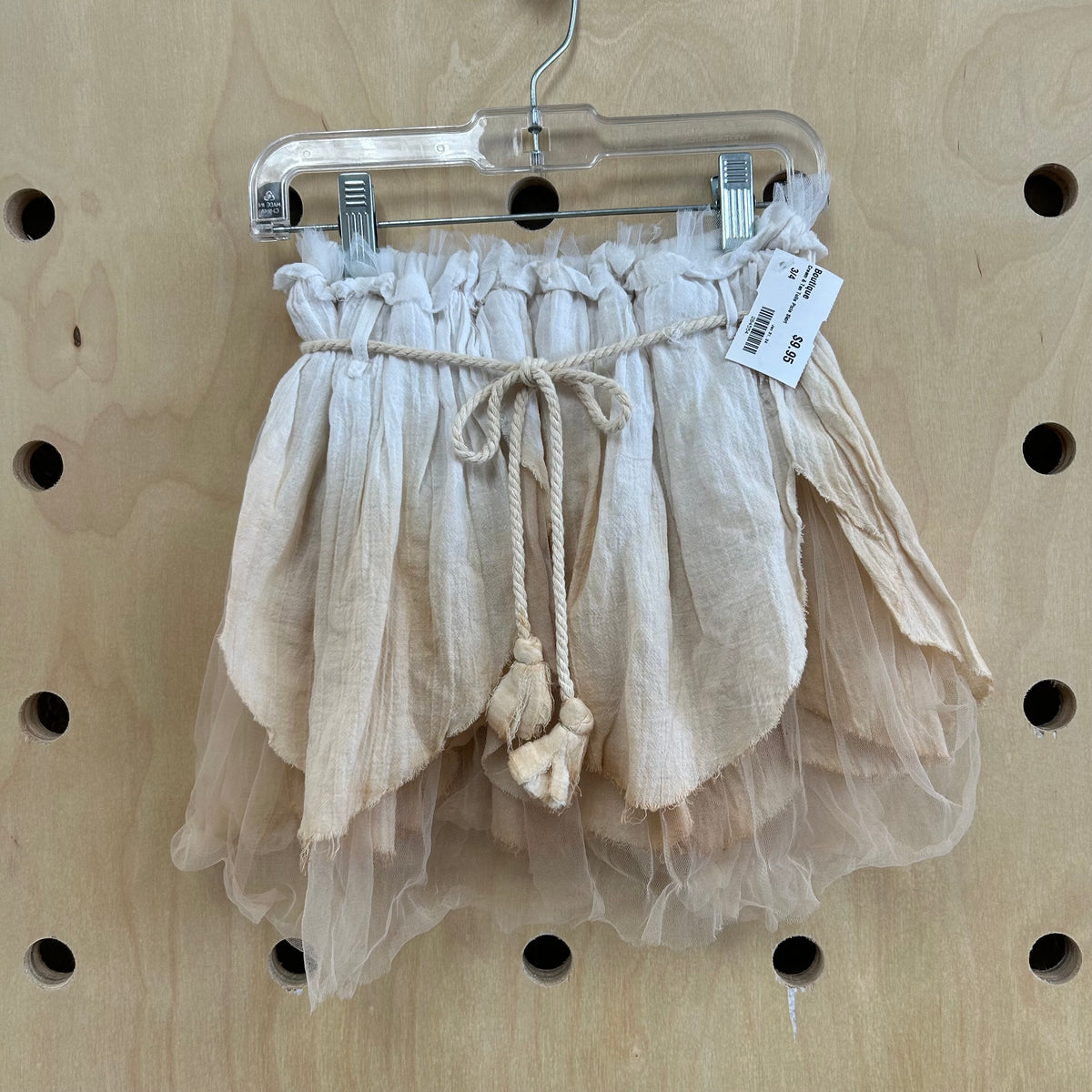Cream & Tan Tulle Pixie Skirt