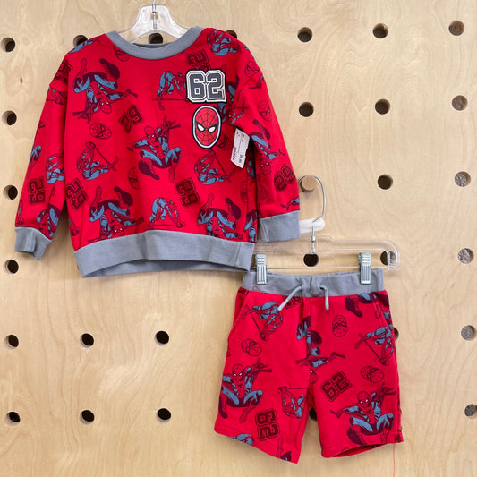 Red & Grey Spidey Shorts Outfit